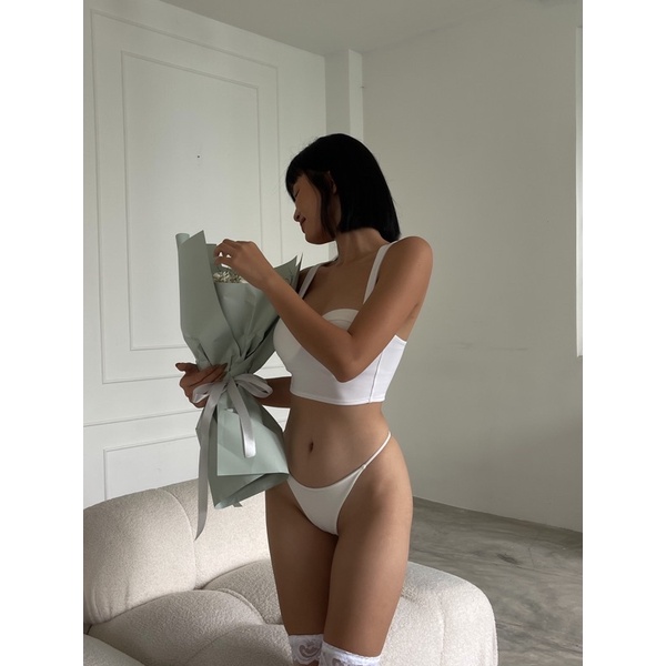 B07 | Áo Bra Croptop Thun Vai Lụa Áo Lót Nâng Ngực Có Mút La Perbra - B07