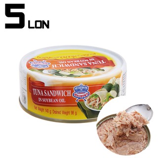 Combo x5 Hộp Cá Ngừ Ngâm Dầu SeaCrown Thái Lan 140g/Hộp - Vị Béo Ngọt, Dùng Ăn Với Cơm, Bánh Mì