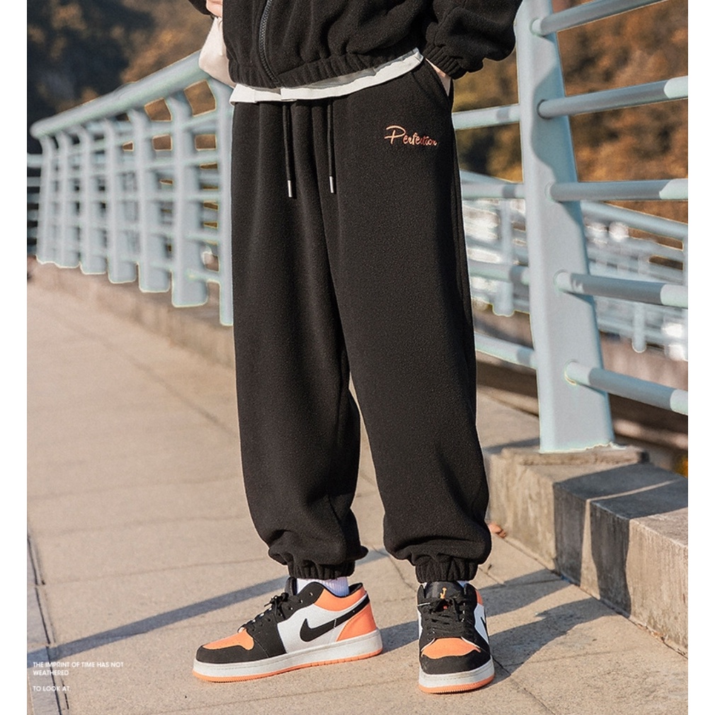Quần Jogger lông cừu nỉ MEANSTORE pants unisex basic nam nữ cạp chun ống rộng phong cách Hàn Quốc ulzzang