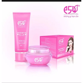 Bộ Kem Kem e5 Dưỡng Da Trắng Hồng 12g  Và Sữa Rửa Mặt