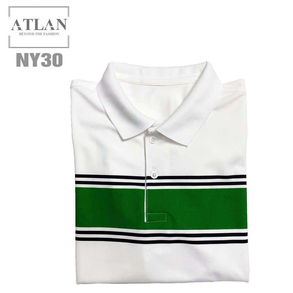 Áo Ngắn Tay Có Cổ 💖 𝘍𝘳𝘦𝘦𝘴𝘩𝘪𝘱 💖Áo Polo Nam Cổ Bẻ Trắng Xanh Két Sọc Đen - NY30