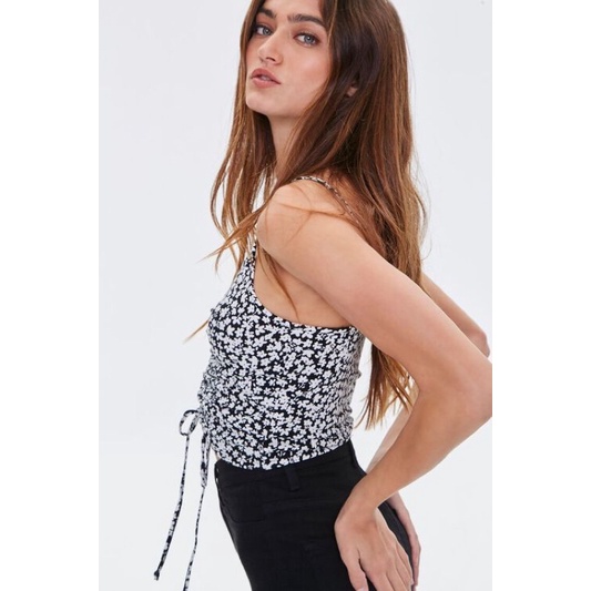 Áo dây Floral Drawstring Cropped Cami F21 VNXK