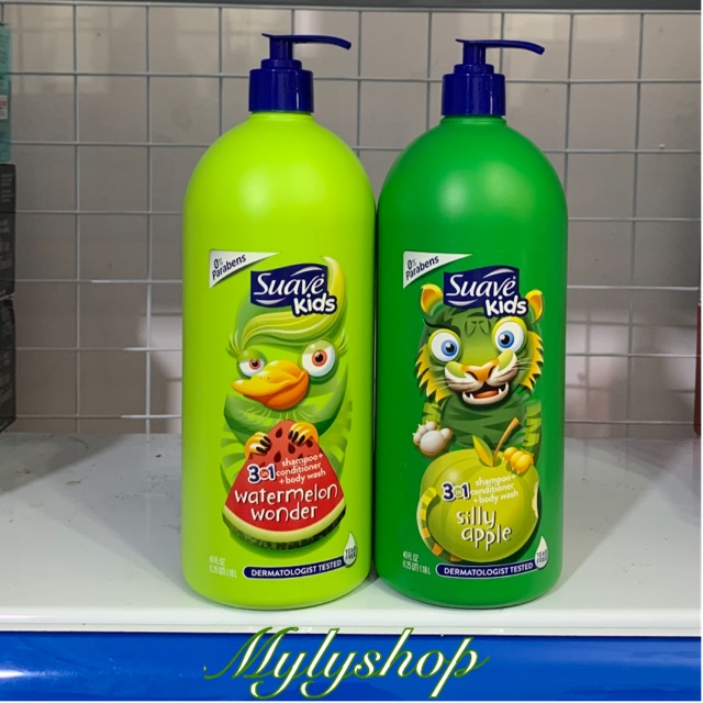 Sữa tắm gội xả cho bé Suave Kids 3 in 1 Hàng Mỹ chai 1,18 L