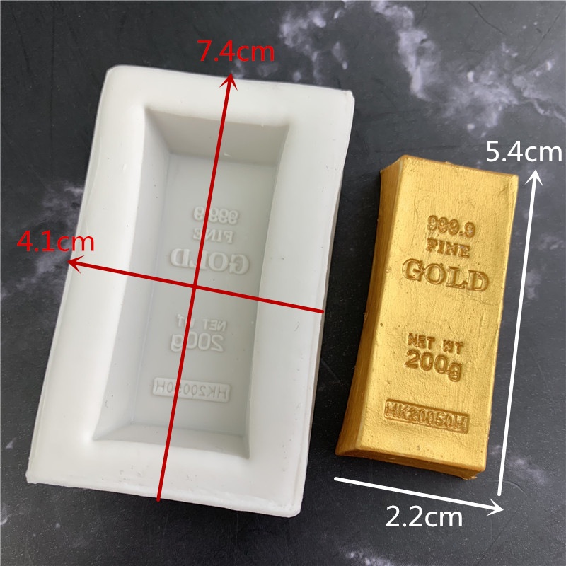 Khuôn Silicone Làm Bánh Tạo Hình Khối Gạch Vàng Độc Đáo Đẹp Mắt