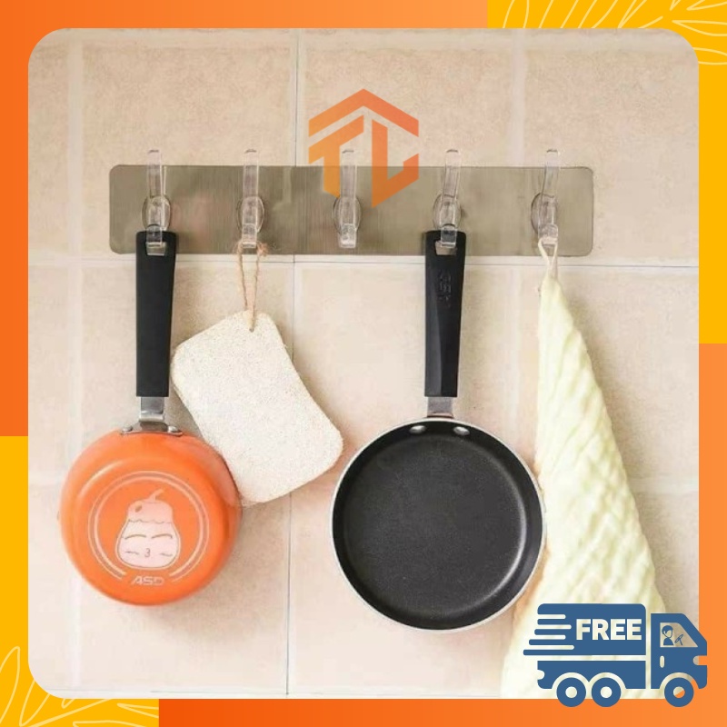 Miếng Dán 6 Móc Treo Đồ Dán Tường Mã ZB0537 Siêu Dính Chịu Lực Đa Năng Trong Suốt