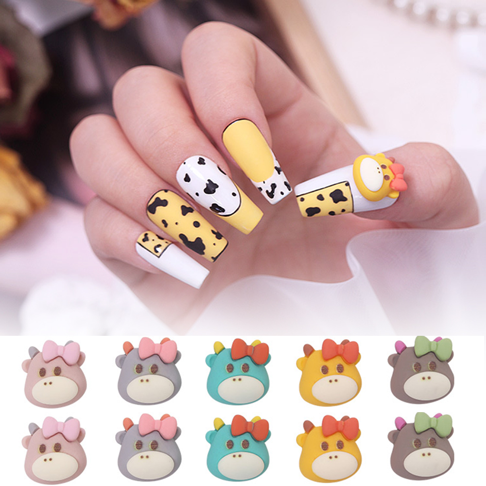 10 Phụ kiện trang trí móng tay 3d hình bò sữa độc đáo