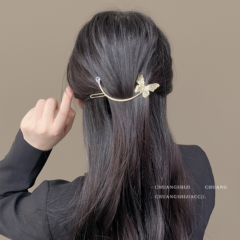 Kẹp Tóc Hình Bướm / Mặt Cười / Mặt Cười Lưng Phong Cách Hàn Quốc