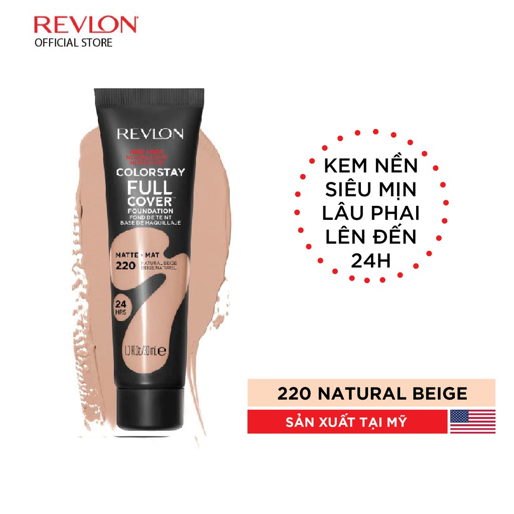 [Thêm vào giỏ hàng để nhận quà] Kem nền che phủ toàn diện lâu phai Revlon ColorStay Full Cover Foundation 30ml