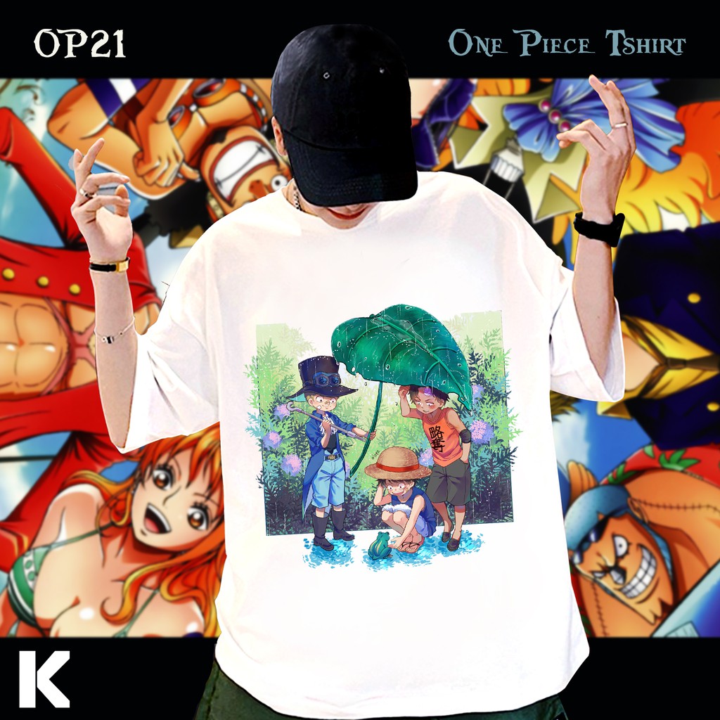 Ao Thun One Piece Op21 Oversize Unisex 2 Mau đen Trắng Shopee Việt Nam