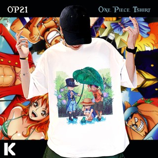 áo thun one piece OP21 OVERSIZE UNISEX (2 Màu ĐEN-TRẮNG)