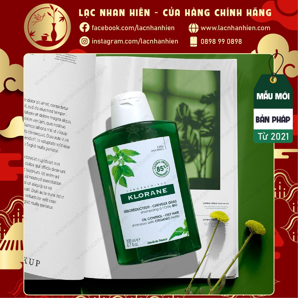 [Mẫu mới] DẦU GỘI CHO TÓC DẦU KLORANE OIL CONTROL - OILY HAIR SHAMPOO WITH ORGANIC NETTLE