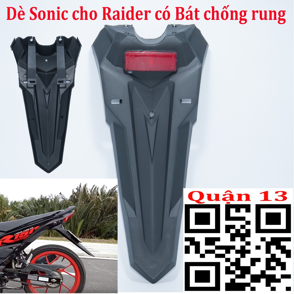 Đuôi Dè Sau (Chắn Bùn) Kiểu Sonic dành cho Winner 150/ Exciter 150cc / Raider Fi/ Satria Fi