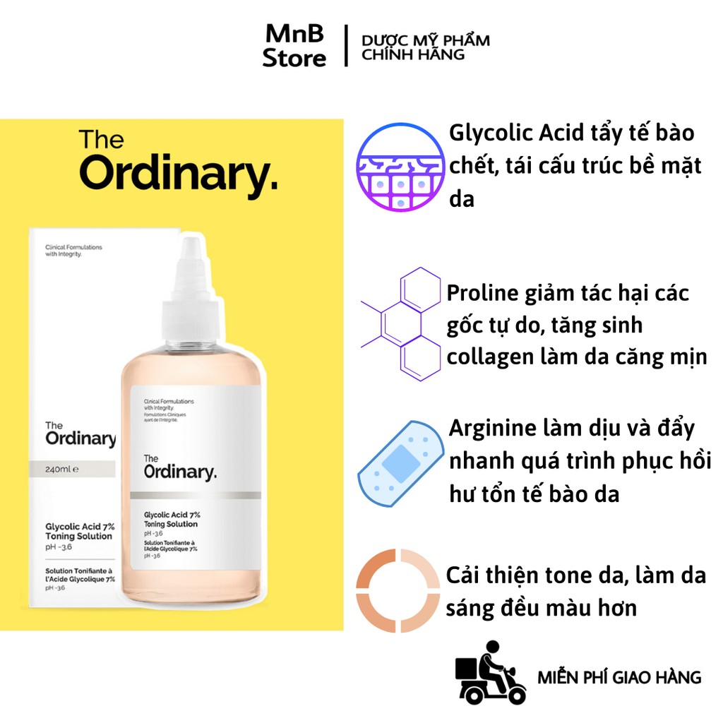 Toner The Ordinary Glycolic Acid 7% Toning Solution tẩy tế bào chết - MnB Store