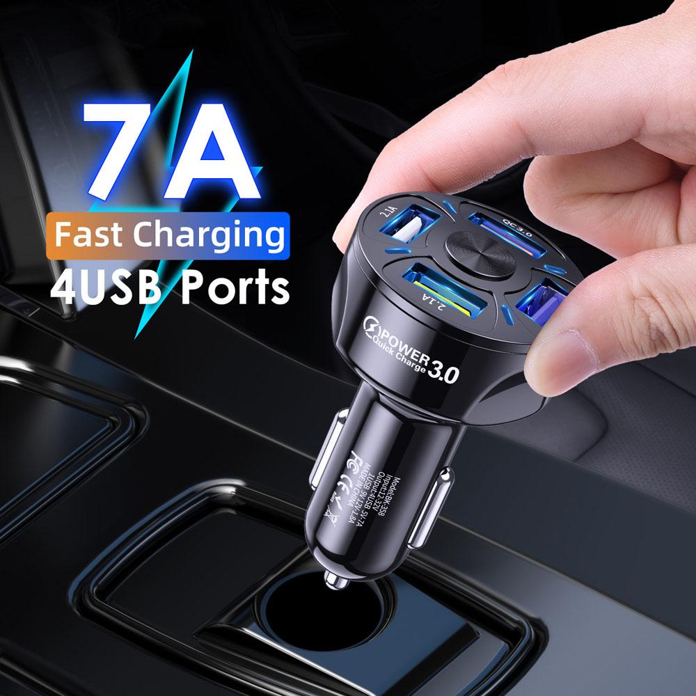 Bộ Sạc Nhanh Không Dây 4 Cổng REBUY1 Chất Lượng Cao Cho Xe Hơi