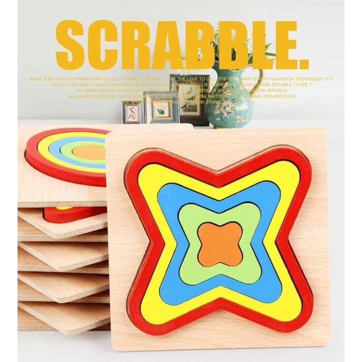 Bộ Lồng Hình Ba Chiều 5 Trong 1 Bằng Gỗ Cho Bé