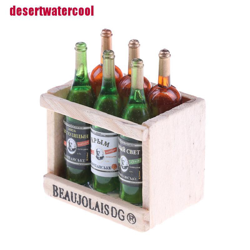 Set 6 Bình Nước Ép Trái Cây Bằng Gỗ Trang Trí Nhà Búp Bê