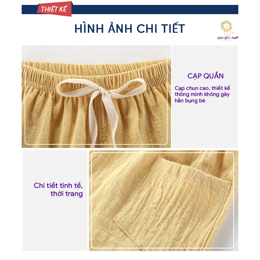 Quần đùi bé trai trẻ em quần cộc cho bé quần chục sooc đũi quần thun bé trai cotton Sunshine 2021