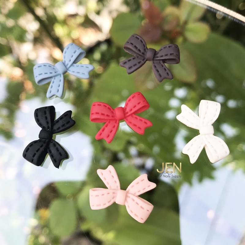 Charm nơ nhựa trang trí móng