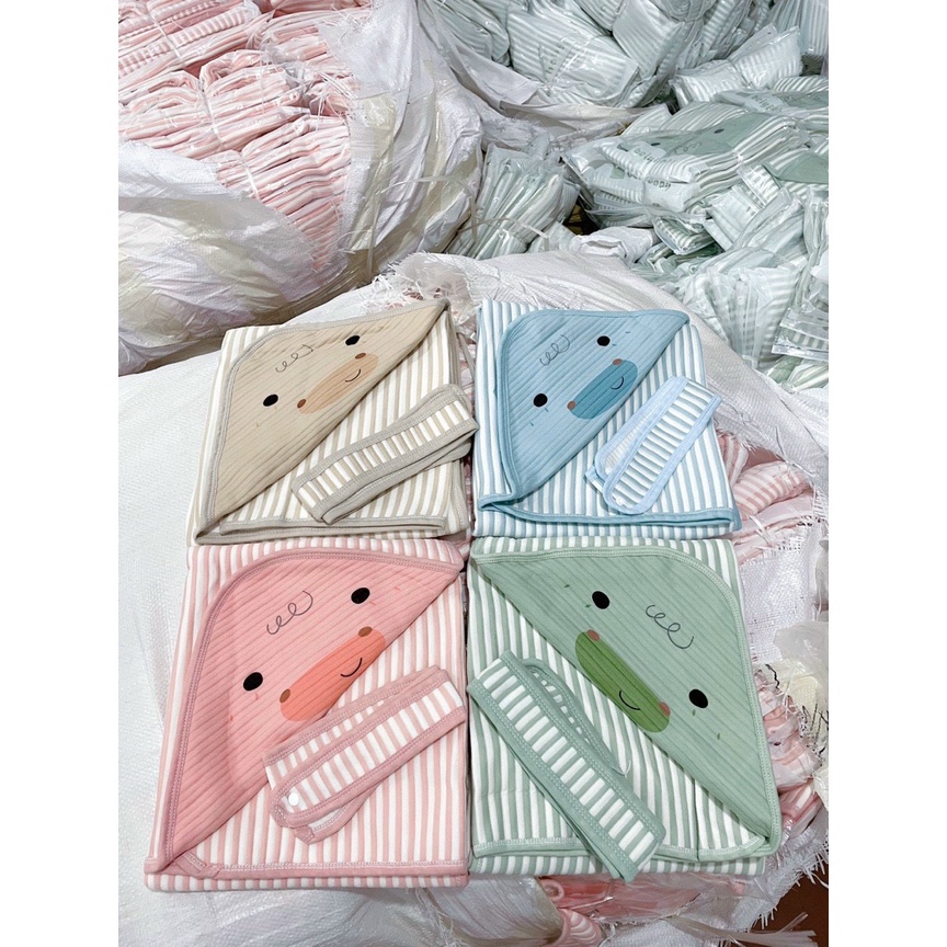 Chăn ủ, ủm mũ vịt Beiyi baby cotton cho bé