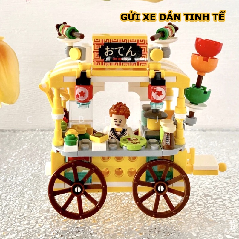 Đồ chơi xếp hình  mini lego Đồ chơi lắp ráp sáng tạo Mô hình xe bán đồ ăn nhẹ