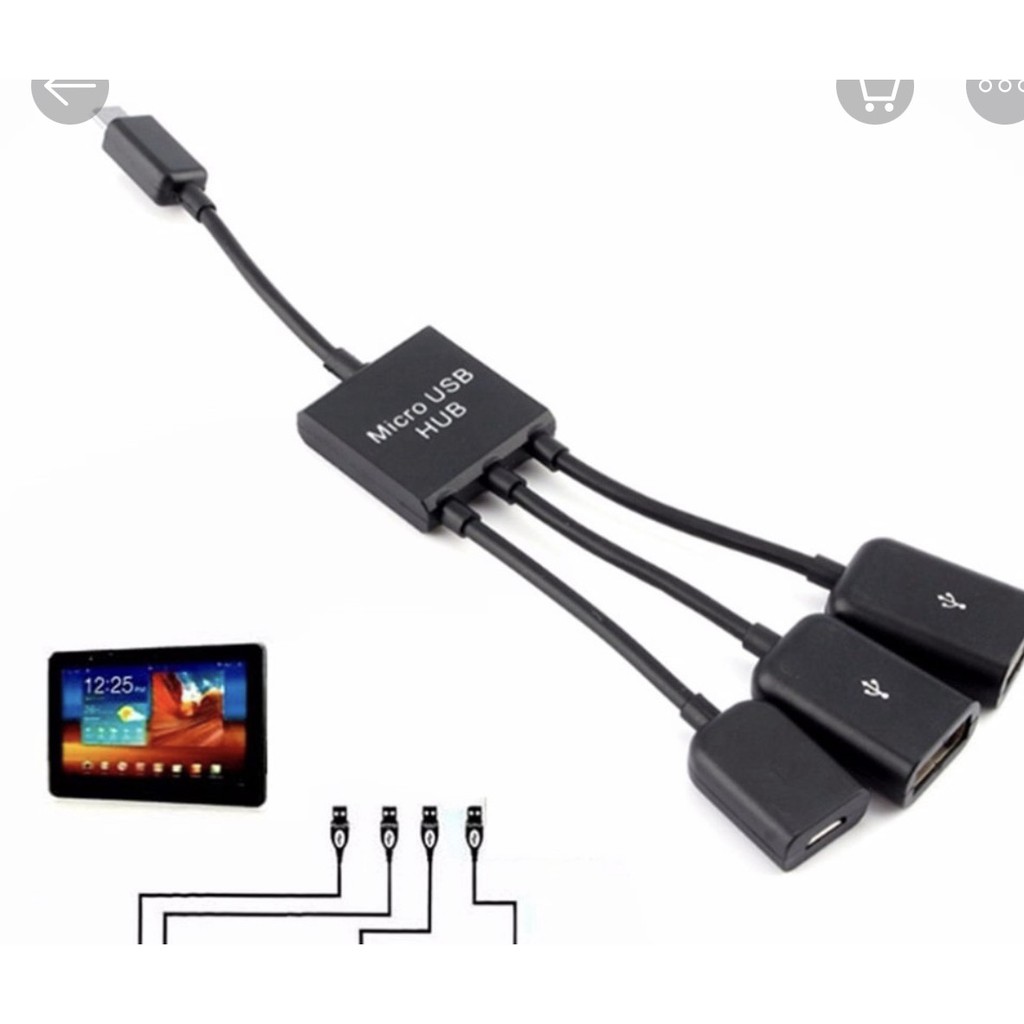 Cáp chuyển dữ liệu 3 In 1 3 cổng Micro USB OTG