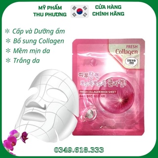 10 Mặt nạ giấy dưỡng da Collagen Mỹ phẩm thiên nhiên chăm sóc da chính hãng Hàn Quốc 3W Clinic Fresh Collagen mask sheet