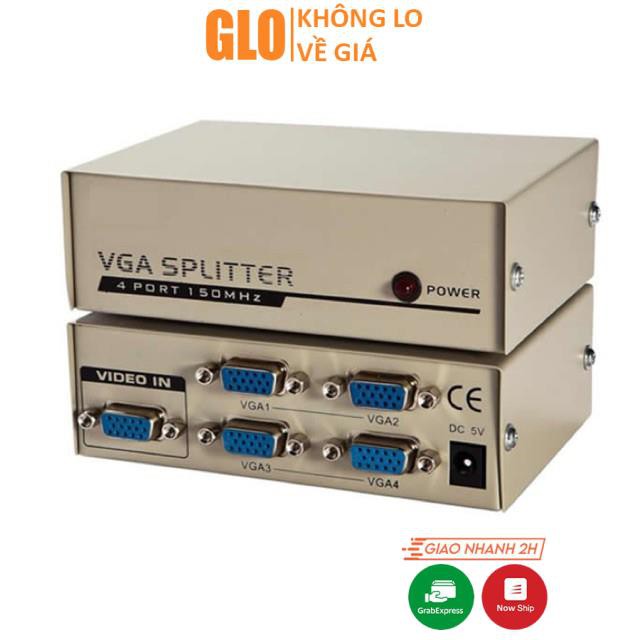 Hub Chia Vga 1 Ra 4(Chia 4 Màn Hình), 4 Port 200mhz VGA Splitter VGA-2004