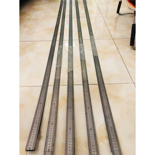 Thước đo inox chế máy cắt nhôm 1 đầu 2 đầu 3,8m bản 3cm