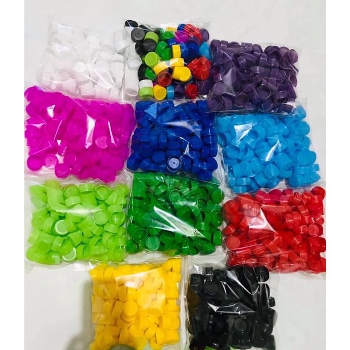 Nắp chai đủ màu 100 nắp, thủ công mầm non