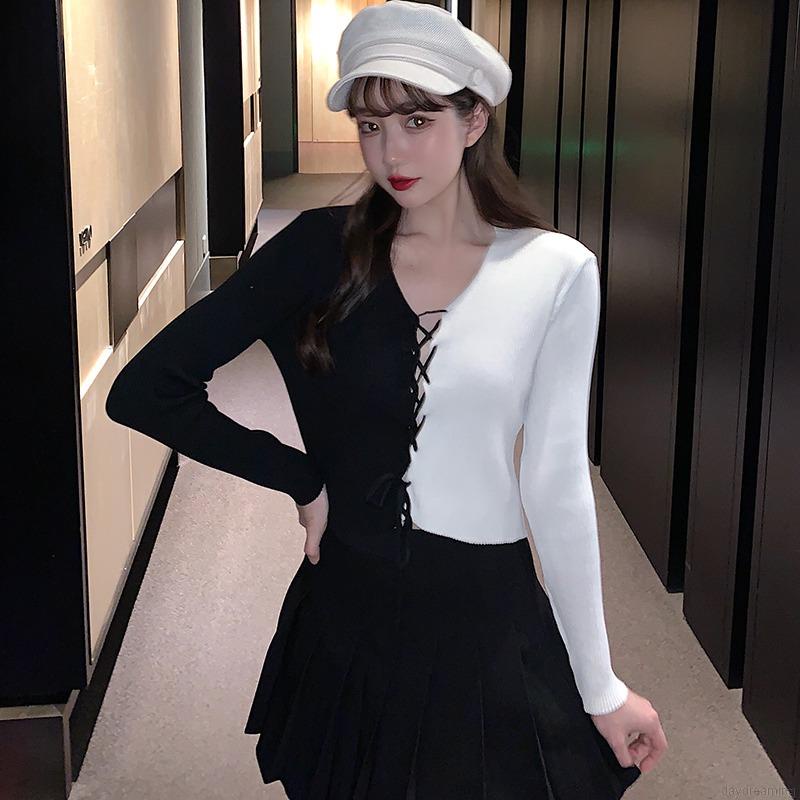 Áo Khoác Cardigan Dệt Kim Tay Dài Màu Sắc Thời Trang Mùa Thu Cho Phái Nữ