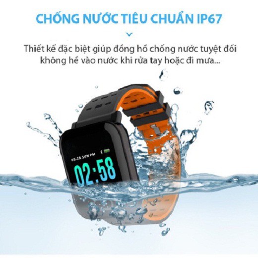 Đồng Hồ Thông Minh Chống Nước Cao Cấp A6, Tiêu Chuẩn IP67, Đo Nhịp Tim, Kiểm Soát Sức Khỏe