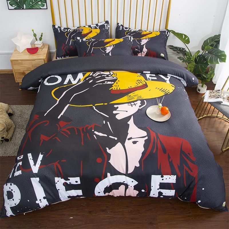 ❂Anime One Piece Bedding Phòng ngủ tập thể 4 mảnh dành cho sinh viên Giường đơn 1,2m ba Hai chiều
