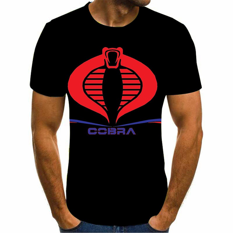 Áo Thun Nam Ngắn Tay In Hình Rắn Hổ Mang 3d Cobra Kai 2021