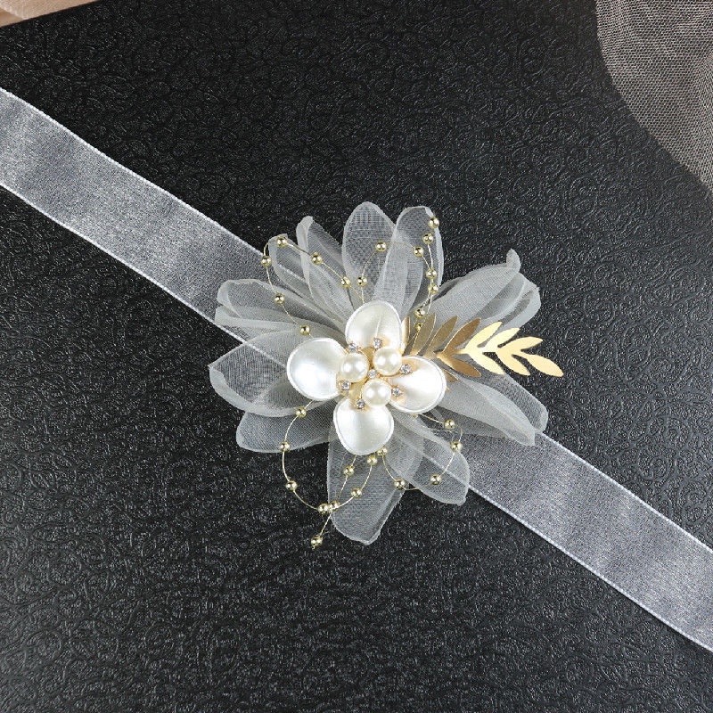 [Aishang Beautiful] Vòng Tay Hoa Vải Lưới Đính Hạt Ngọc Trai Hình Xương Cánh Bướm Phong Cách Mori Hàn Quốc Cho Phù Dâu Đám Cưới Cô Dâu Phù Dâu