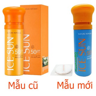 Kem chống năng ICE SUN SPF50+ Nature republic ice puff sun ( mẫu mới)