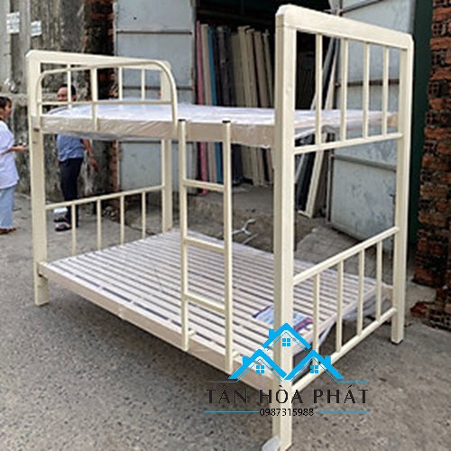 Giường sắt hộp 2 tầng sắt dày cao cấp Ngang : 1m2x1m2( Tầng Dưới – Tầng Trên)