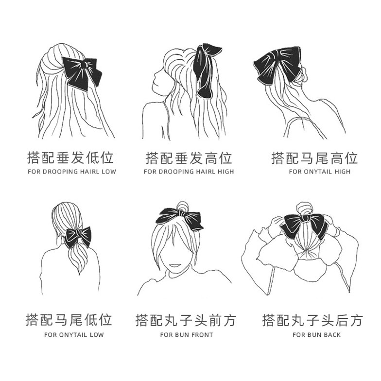 Kẹp tóc nơ bản to phong cách Hàn Quốc