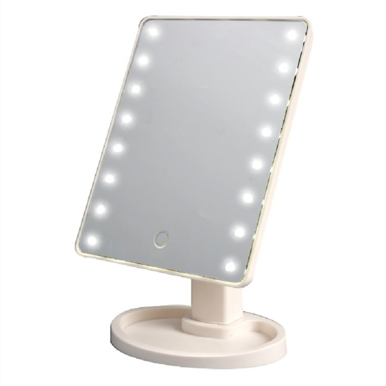 Gương trang điểm để bàn 22 bóng led xoay 360 cao cấp