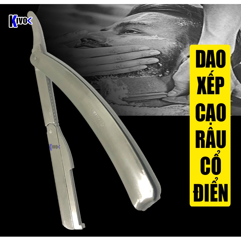 Dao Cạo Râu Cổ Điển Gấp Gọn Đa Năng - Dao Cạo Lông Mày, Cạo Lông Mặt Nam Nữ, Cạo Đầu Cắt Tóc Nam, Khắc Kiểu - Tóc Kivo