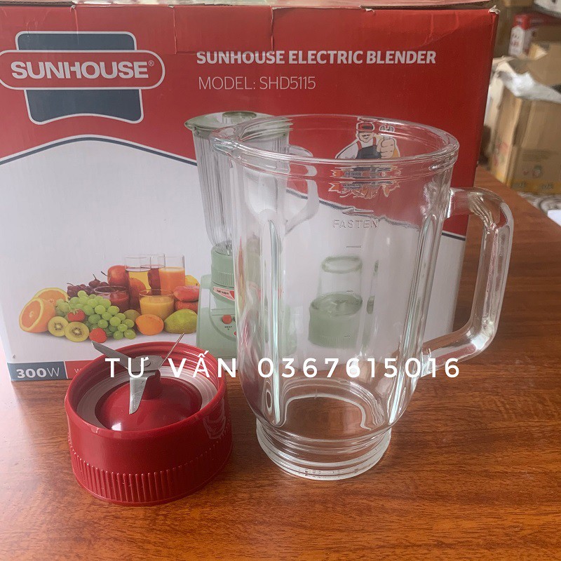 Cối Thuỷ Tinh nhỏ +sinh tố máy xay Sunhouse SHD5111 SHD5112 SHD5115