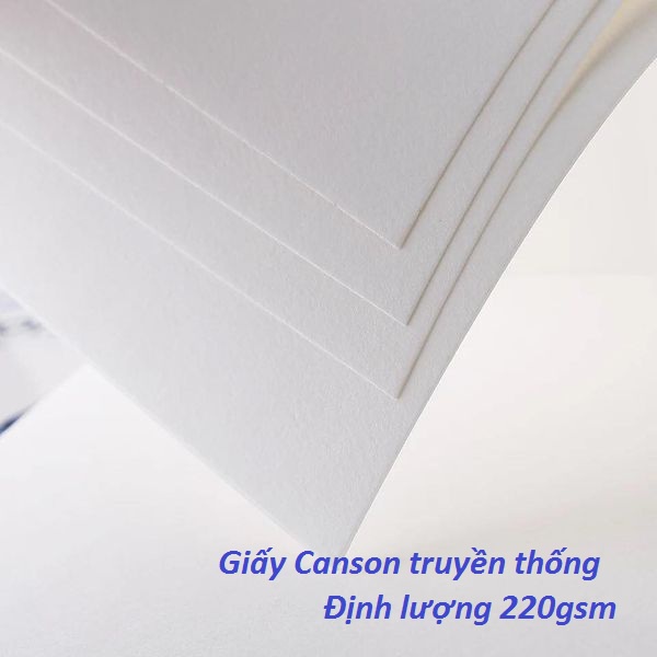 Giấy Canson (dày) truyền thống 10 tờ - Định lượng 220gsm (vẽ màu nước)