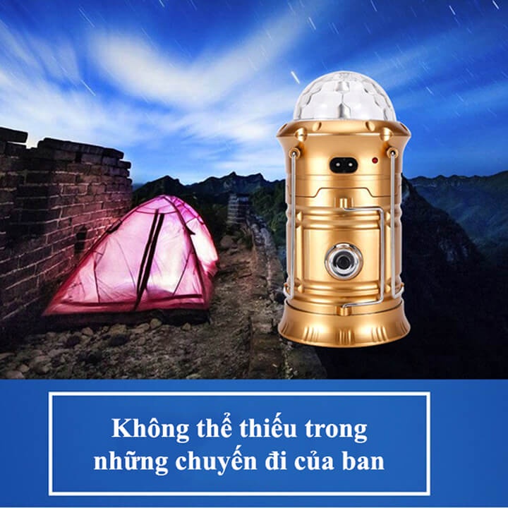 Đèn Pin Cầm Tay Siêu Sáng Đa Năng 4 Trong 1 Chớp Sân Khấu Xoay Nhiều Màu, Đèn Pin Xách Tay Kiêm Đèn Lồng Trang Trí