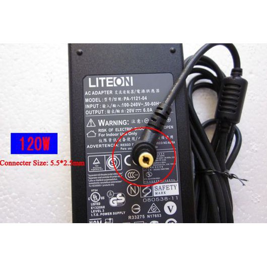 Phụ kiện SIÊU RẺ_ Sạc pin latop Acer Liteon 20V 6A chính hãng tháo máy