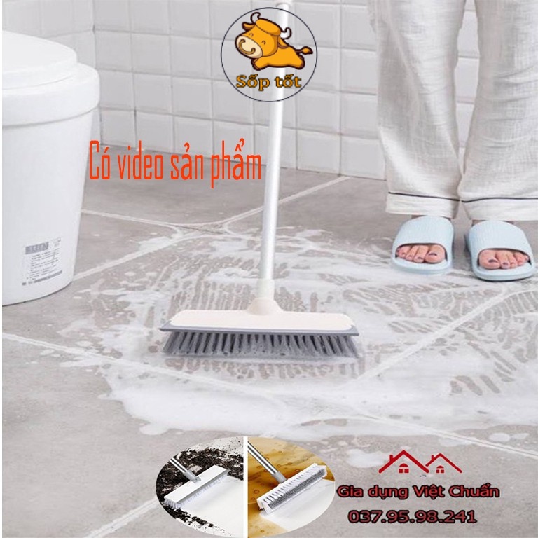 Chổi quét sàn nhà tắm đánh rửa nhà vệ sinh inox tiện lợi 2 trong 1 đa năng sk315