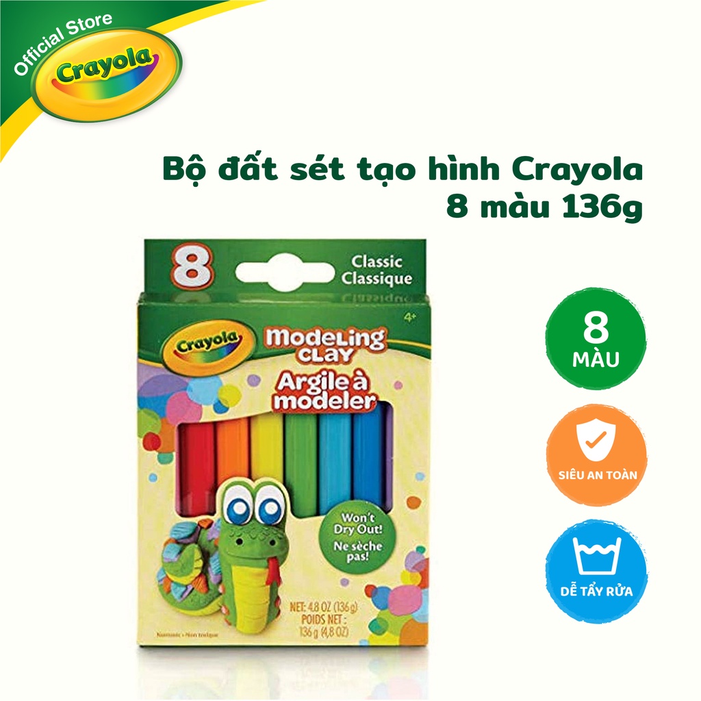 Bộ đất sét tạo hình Crayola 8 màu 136g - 570312
