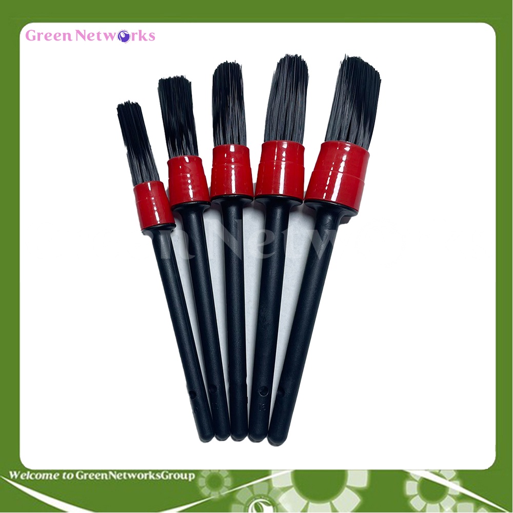 Bộ 5 chổi cọ vệ sinh xe máy, ô tô tròn từ lông heo cao cấp, cọ rửa khoang máy, nội thất  (5 cái/ 1 bộ) - GreenNetWorks