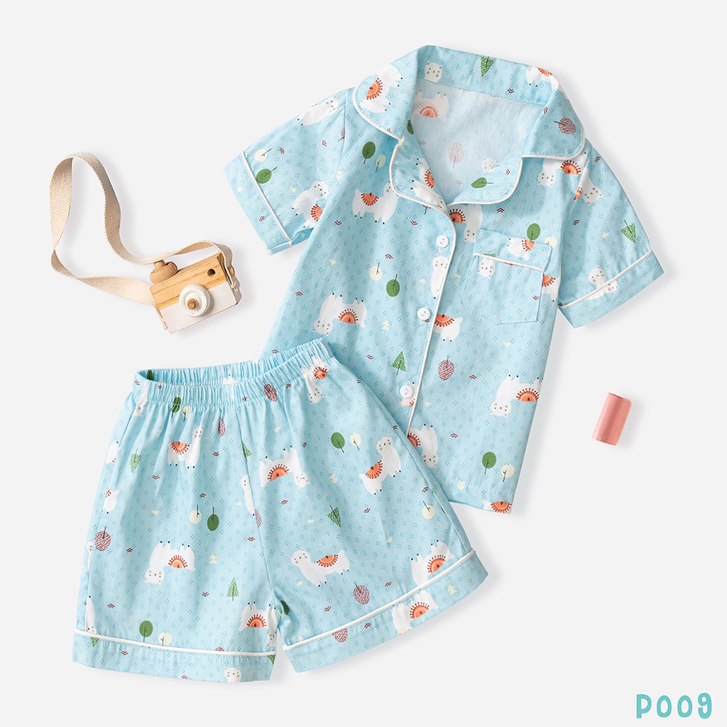 Bộ Quần Áo Pijama Cho Bé 5 Màu In Hình Cute Dễ Thương BELLO LAND