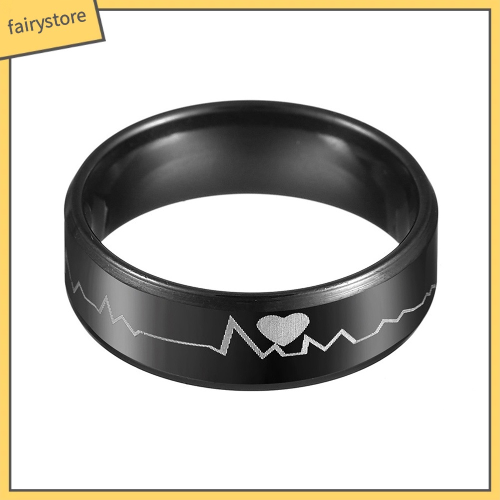 Nhẫn Nam Hình Nhịp Tim Ecg Thời Trang