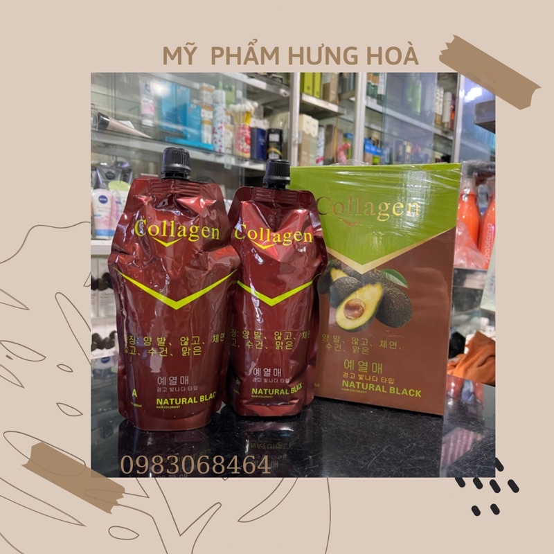 Nhuộm đen bơ collagen