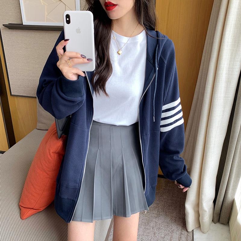 Áo khoác hoodie tay dài dáng rộng phong cách thể thao 46624